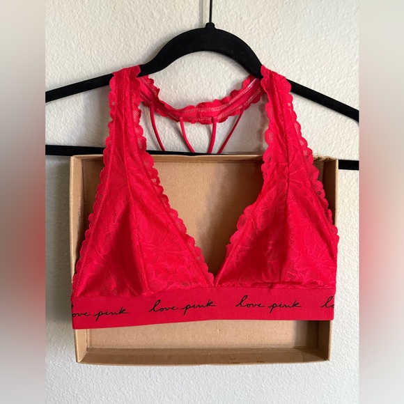 Victoria's Secret Pink Red Strappy Bralette NWOT - Picture 1 of 3